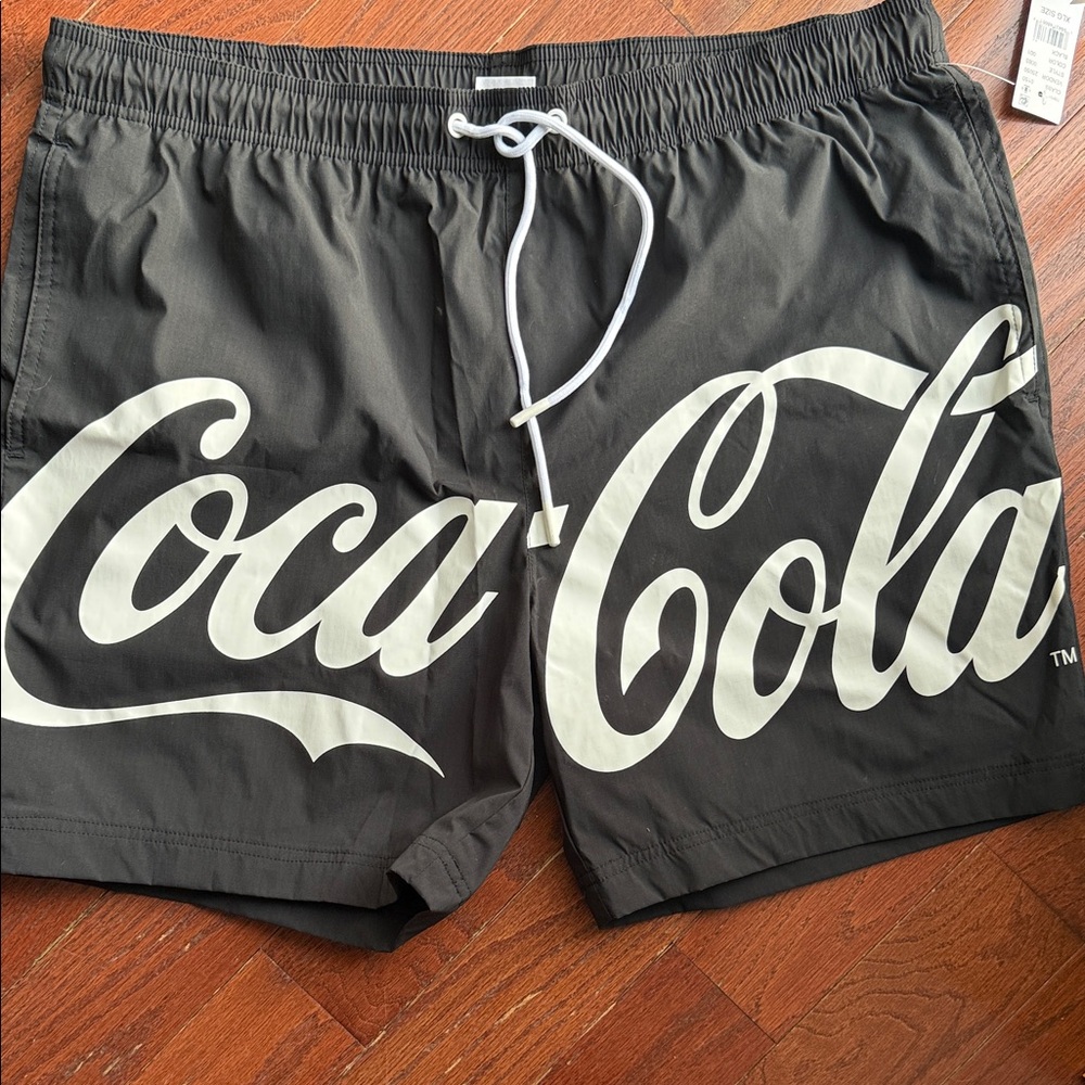 NWT Coca Cola Men's Charcoal Swim Trunks